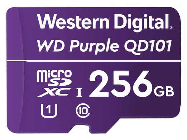 Memoria Western Digital Purple MicroSDXC UHS-I U1 de 256 GB, Clase 10.