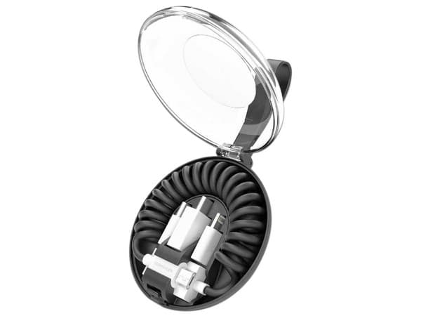 Cable USB-A (macho) a Micro-USB (macho) Vonmahlen Todo en uno, con adaptadores Lightning  y USB Tipo C, Color Negro.