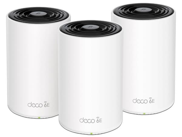 Sistema de Wi-Fi en Malla TP-Link Deco XE75 de Triple Banda, Wireless AX (Wi-Fi 6E), hasta 5400 Mbps, (3 Piezas). Color Blanco.