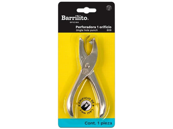 Perforadora Barrilito, 1 Orificio, 1/8", Blister.