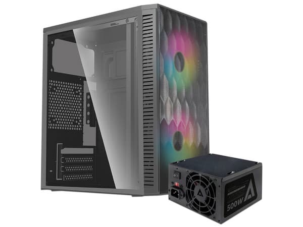 Gabinete Acteck Fuji GC470, Micro-ATX, (Incluye fuente de 500W). Color Negro.