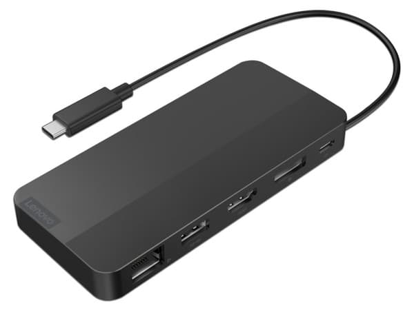 Docking Station, Lenovo, Para Viaje USB-C Hasta 100W 1x HDMI 2.1 1x DisplayPort 1.4 1x USB-A 10Gbps 2x USB-C 10Gbps.