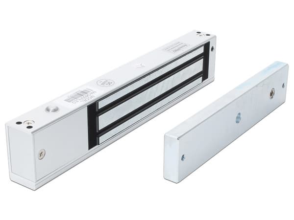 Chapa magnética AccessPRO con fuerza de sujeción de 280kg, sensor de puerta NO/NC.