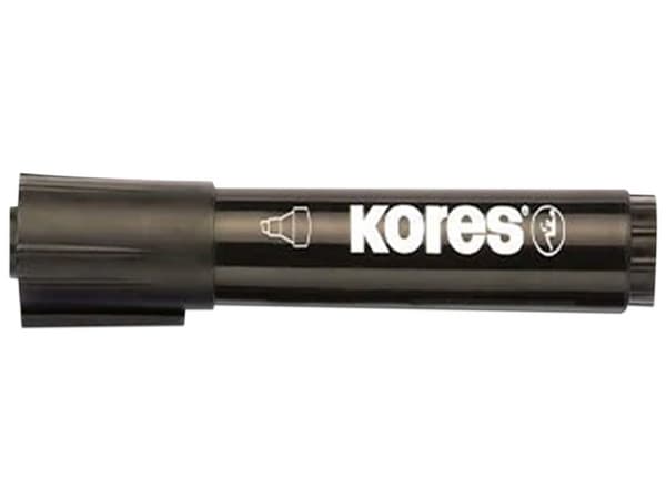 Marcador Permanente Kores 209504, Color Negro, paquete con 12 piezas.