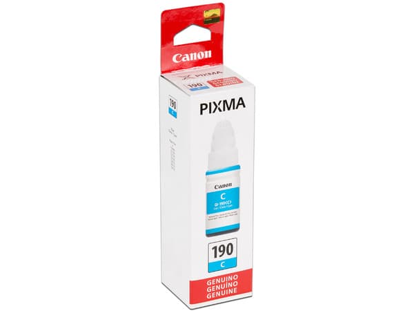 Botella de Tinta Cian Canon GI-190 C, Modelo: 0668C001AB.