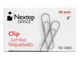 Clip Jumbo Nextep Niquelado, 50mm, 100 Clips. - imagen 1