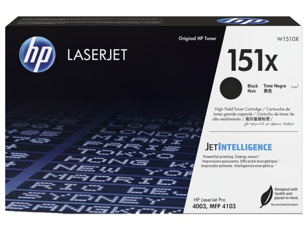 Cartucho de Tóner HP LaserJet 151X, Color Negro (W1510X).