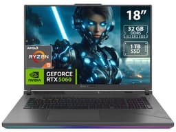 Laptop Gamer ASUS ROG Strix G18:CPU AMD Ryzen 9 8940HX (hasta 5.3 GHz),Memoria 32GB DDR5,SSD de 1TB,Pantalla de 18" LED, WQXGA (2560x1600), 3ms, 240Hz,Video NVIDIA GeForce RTX 5060 8GB, S.O. Windows 11 Home,Teclado Retroiluminado en Inglés. - imagen 1