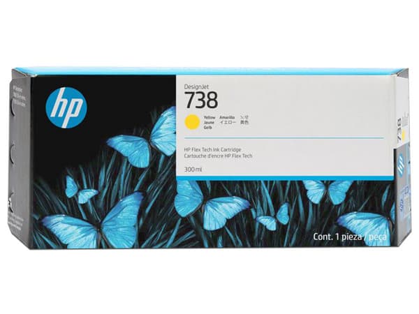 Cartucho de Tinta HP DesignJet 738 Amarillo (676M8A).