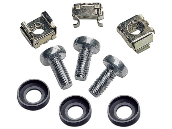 Pack de 100 Tornillos de montaje y tuercas enjauladas M6 Intellinet, para Rack.