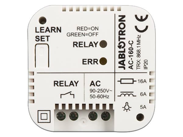 Relé de Alimentación Inalámbrico Jablotron AC-160-C, Multifunción, Grado de protección IP20.