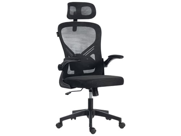 Silla de Oficina Flux Base EC343HR, Reposabrazos Abatibles, Soporta hasta 100Kg, Color Negro.