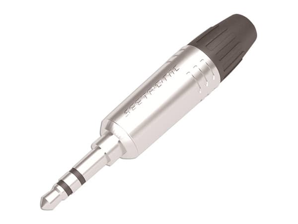 Conector de Audio Seetronic de 3.5mm, Estéreo, Contacto niquelado, Carcasa cromada.