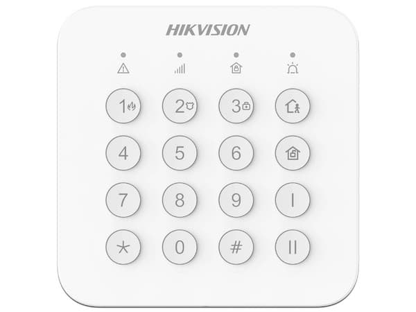 Teclado Inalámbrico para Armado y Desarmado Hikvision DS-PK201B-WB, Color Blanco.