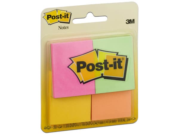 Mini Notas 3M Pist-It Neon, Multicolor.