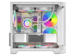 Gabinete Gamer XZEAL XZC1, M-ITX, 3 Ventiladores, Panel Curvo. Color Blanco. - imagen 2