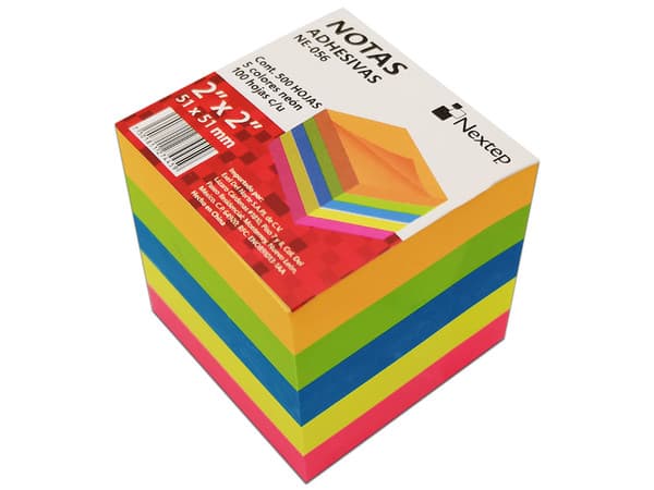 Notas Adhesivas Nextep Ne-056, Neon 5 Bloques, 2X2 De 500 Hojas