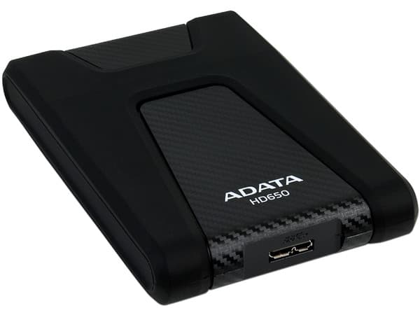 Disco Duro Portátil ADATA DashDrive Durable HD650 de 1TB, resistente a golpes, USB 3.0.