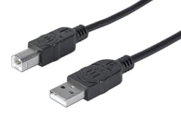 Cable USB Manhattan 333368 para impresora, de USB-A a USB-B (M-M), 1.8m. Color Negro - imagen 1