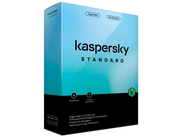 Antivirus Kaspersky Standard, 3 Dispositivos, 1 Año.