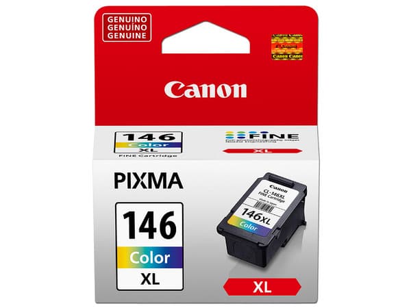 Cartucho de Tinta Canon Color, Modelo: CL-146XL, Alto rendimiento hasta 300 páginas.
